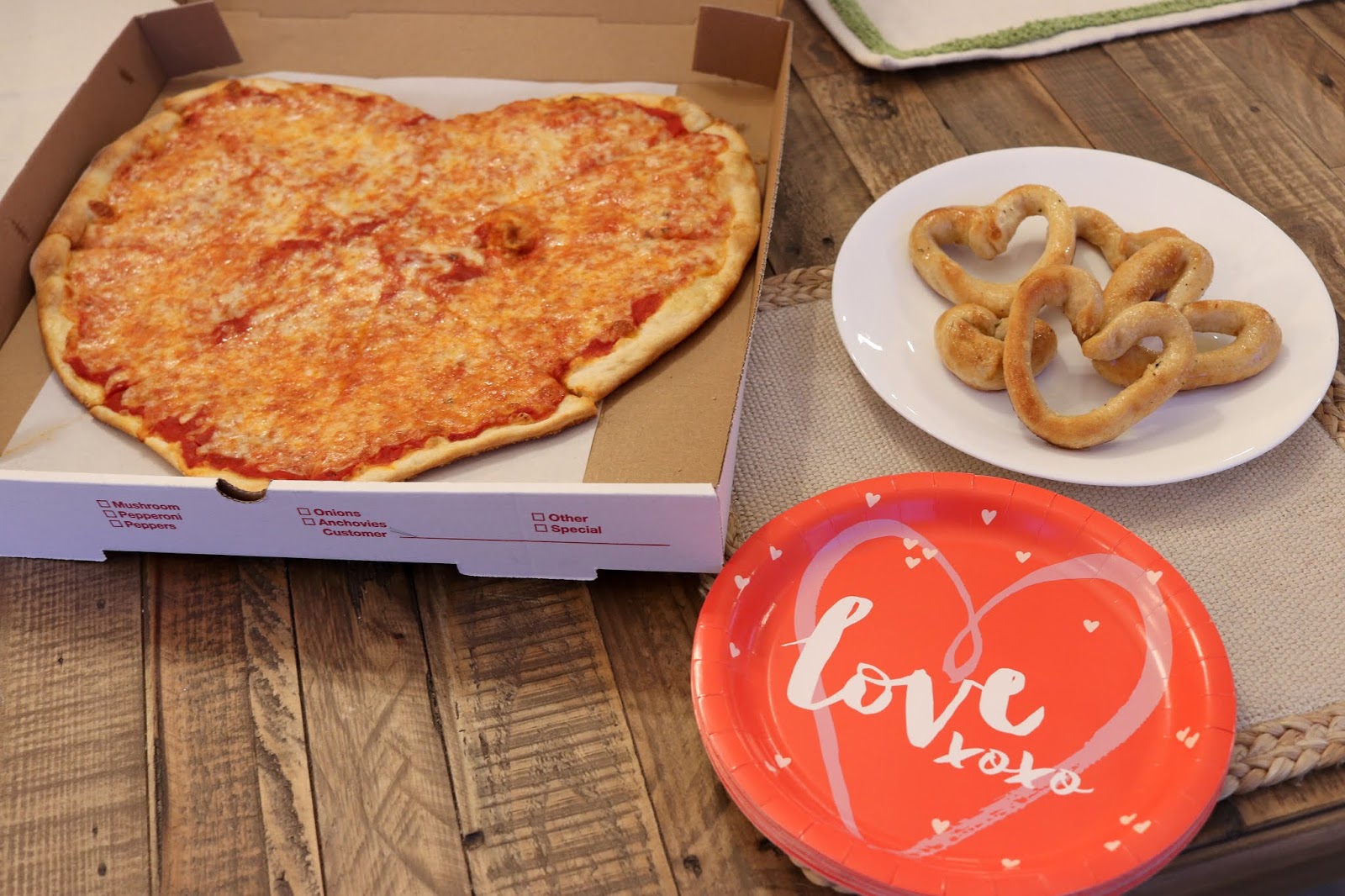 Heart shaped pizza for Valentine